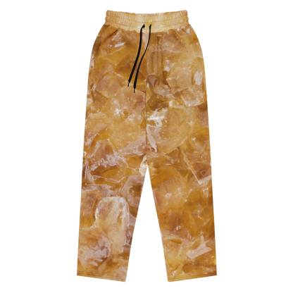 Citrine Crystal Print Wide-leg Joggers