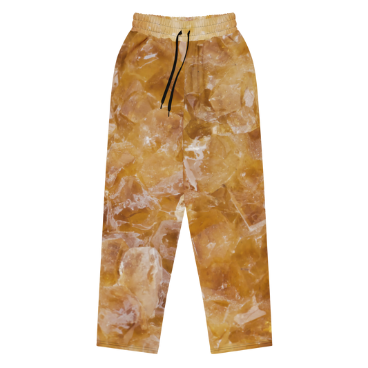 Citrine Crystal Print Wide-leg Joggers